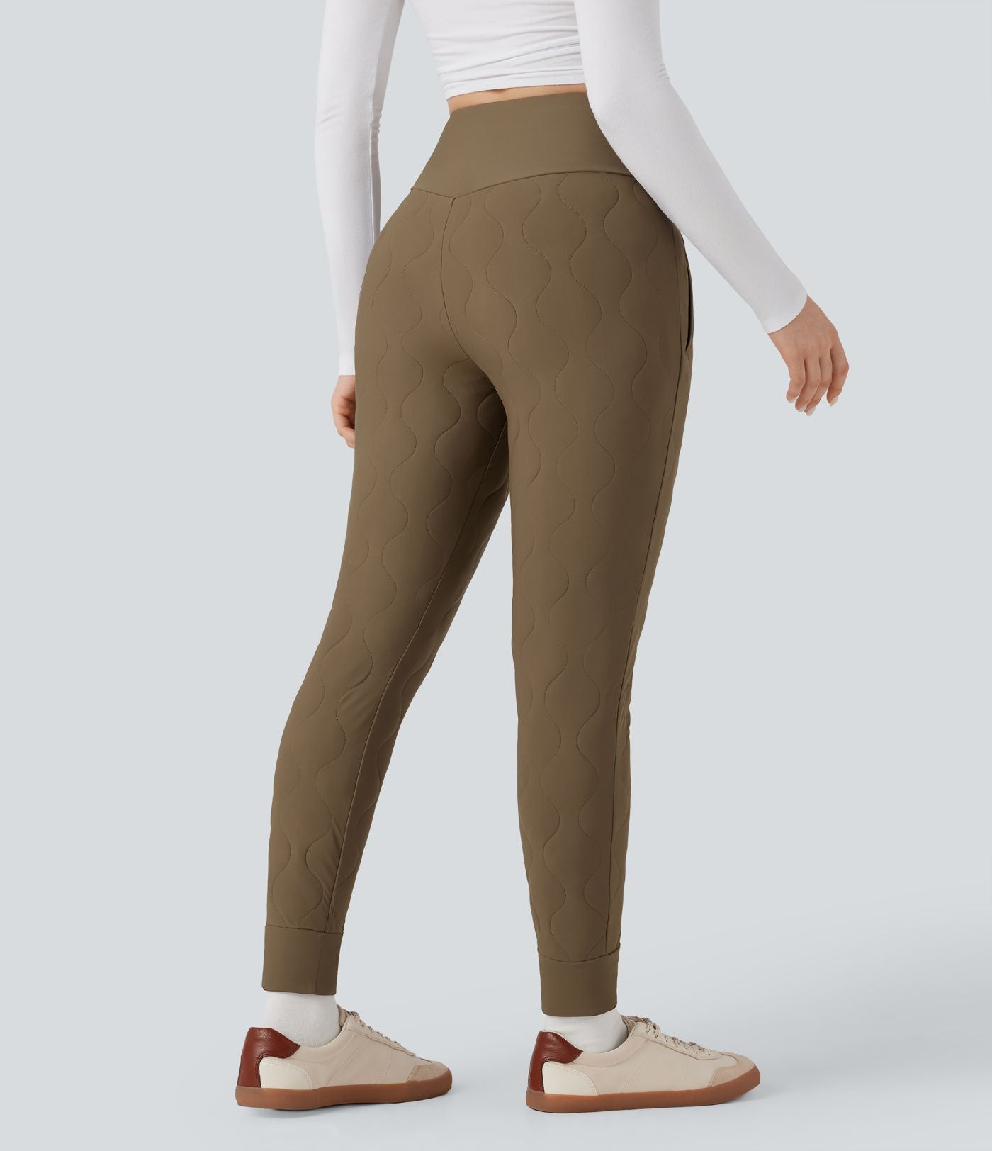 Jogging matelassé casual PuffFlex croisé taille haute avec poches