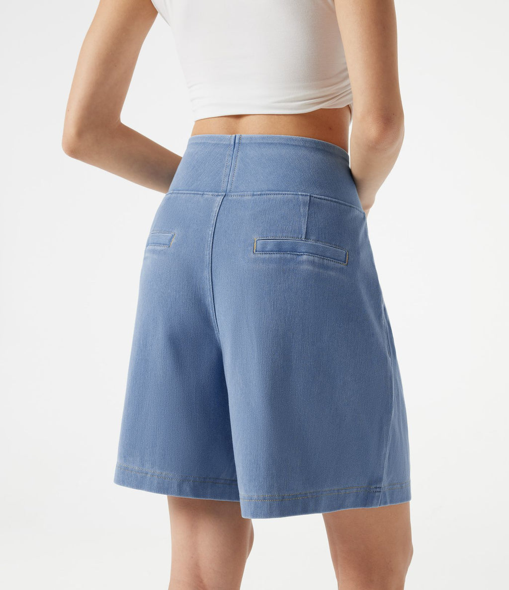 Halara Flex™ Short décontracté ample en jean taille haute 17,5 cm avec poches