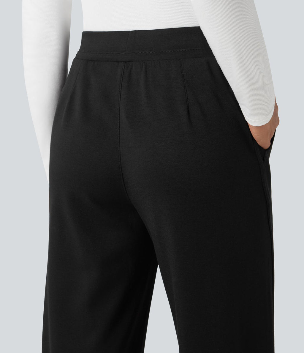 Pantalon jogging taille haute avec poches