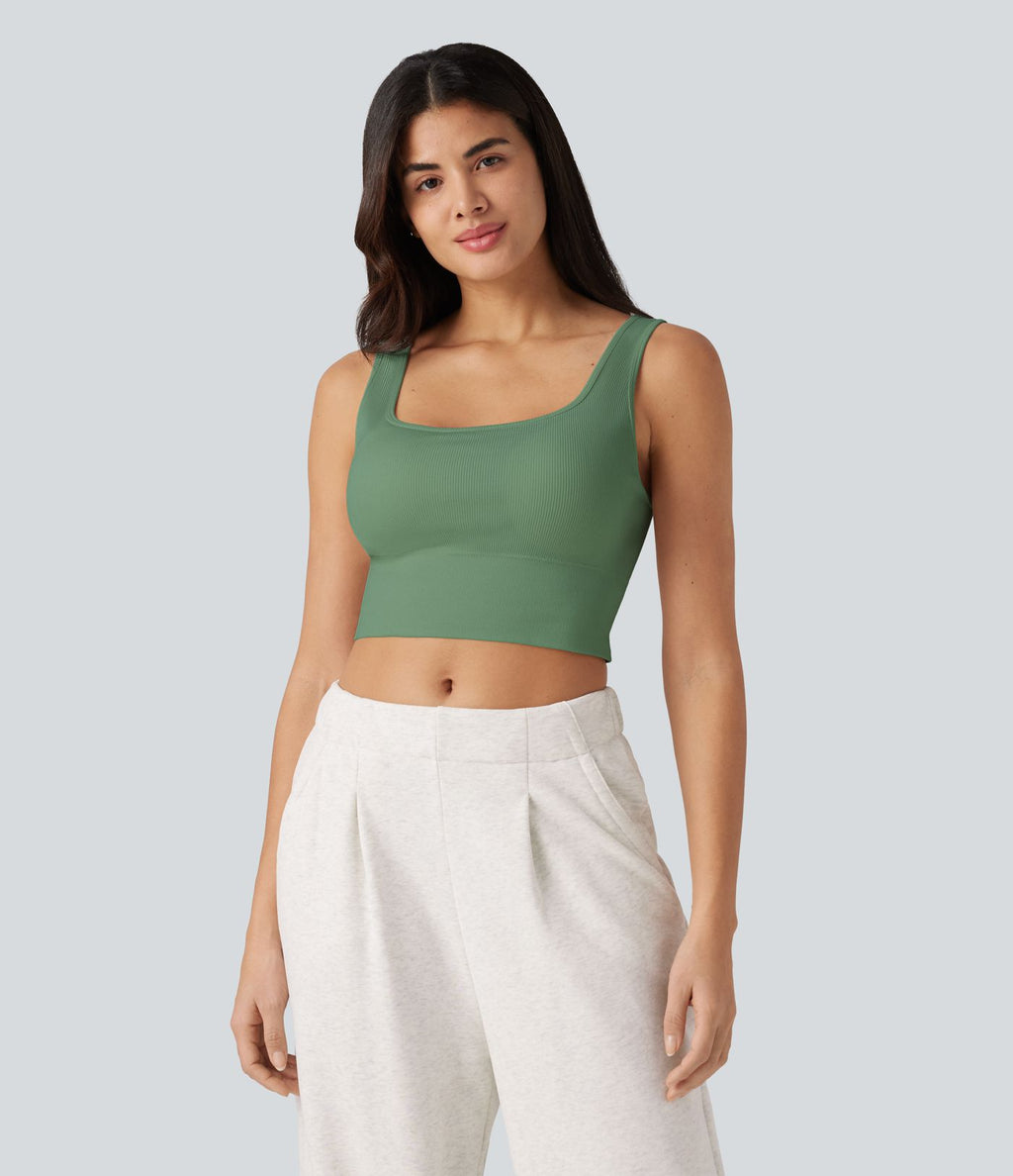 OneForm Débardeur casual sans couture col rond échancré dos en U avec soutien-gorge intégré