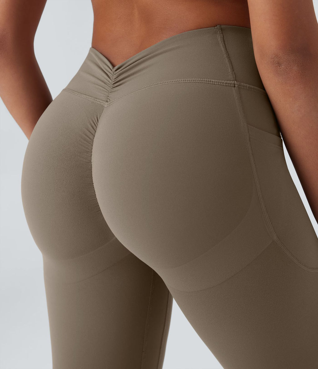 Legging de yoga gainant galbant taille haute avec fronces et poches Halara UltraSculpt™