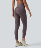 Legging 7/8 de yoga chiné taille haute séchage rapide avec cordon de serrage Halara UltraSculpt™ et poches