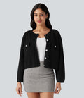 Cardigan col rond manches longues avec poches