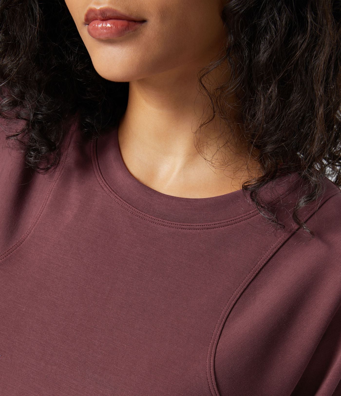 Sweatshirt Casual Solide à Manches Raglan et Col Rond