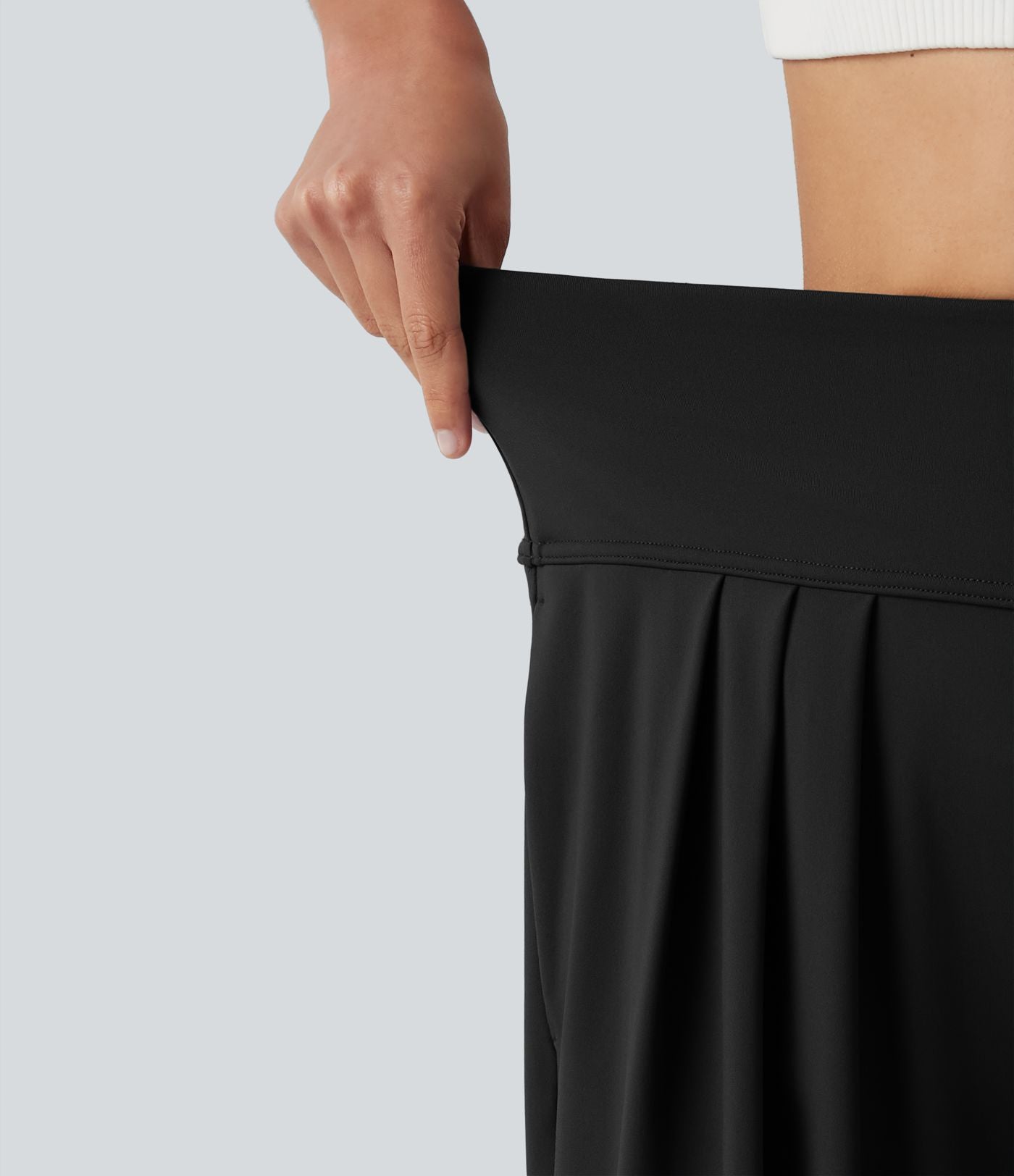 Pantalon yoga ample SoftlyZero™Airy effet frais InstantCool à plis taille haute avec poches