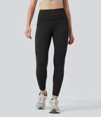 Legging 7/8 en molleton taille haute de randonnée avec poches