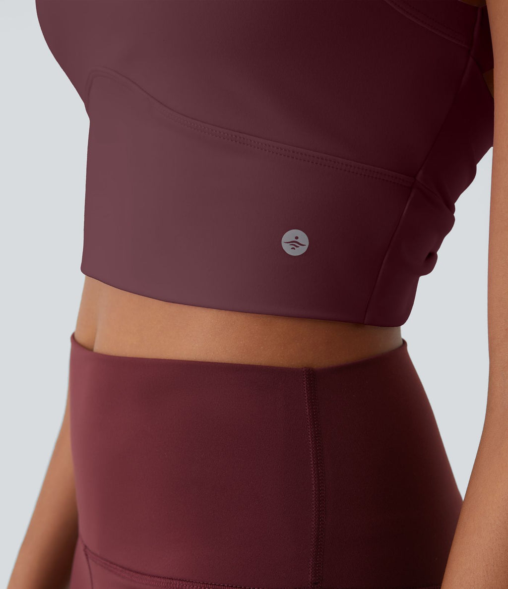 Débardeur yoga court SoftlyZero™ Plush à découpes A-C