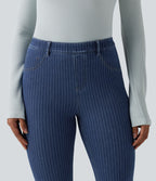 Jean Halara Flex™ mi-taille évasé à rayures décontracté avec poches