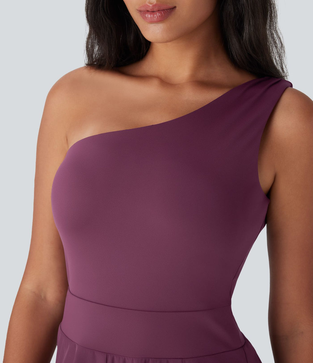 Combinaison de soirée Breezeful™ asymétrique dos nu séchage rapide avec poches latérales