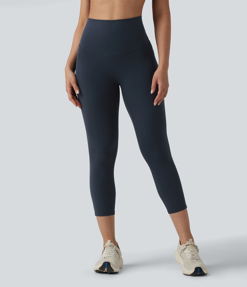 Legging de course capri Halara Ultrasculpt™ taille haute gainant dos croisé avec poches