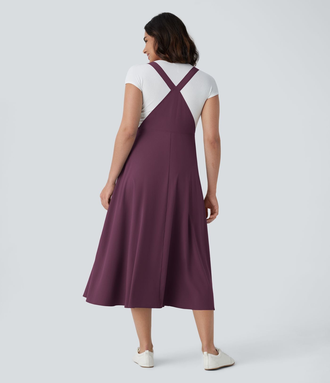 Robe mi-longue décontractée fluide Breezeful™ séchage rapide avec bretelles ajustables, boutons et poches multiples