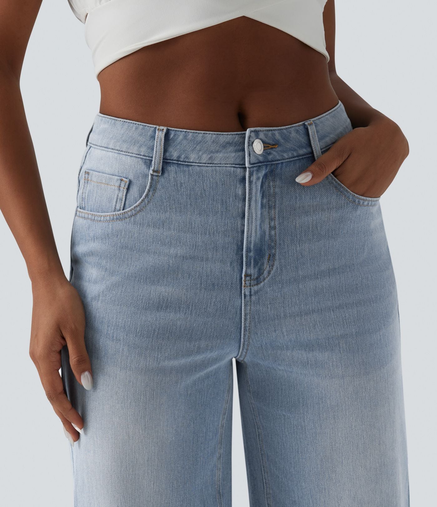 Halara Flex™ Jean large 7/8 taille mi-haute avec poches