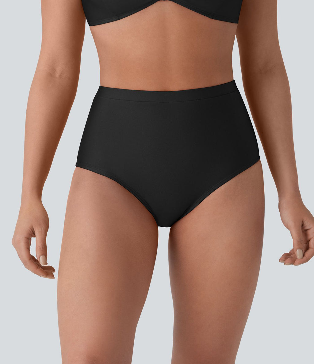 Bas de maillot de bain bikini taille haute gainant avec brillance