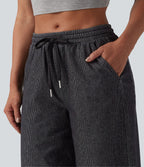 Jogging taille basse Halara Flex™ jambes larges, effet sparkle, avec poches