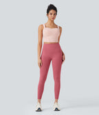 Legging yoga 7/8 SoftlyZero™ taille haute froncé avec lien dos - UPF50+
