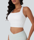 Débardeur yoga court SoftlyZero™ Airy col carré effet frais InstantCool, bonnets E-G