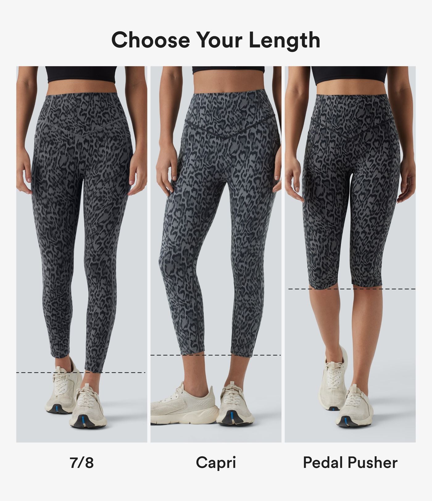 Legging corsaire d'entraînement taille haute gainant effet push-up imprimé léopard Halara UltraSculpt™ avec poches
