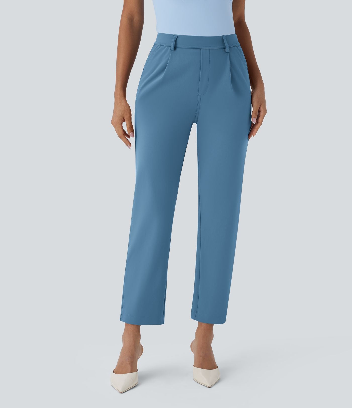 Pantalon de travail fuselé longueur cheville taille haute Halara Flex™ DayStretch avec poches