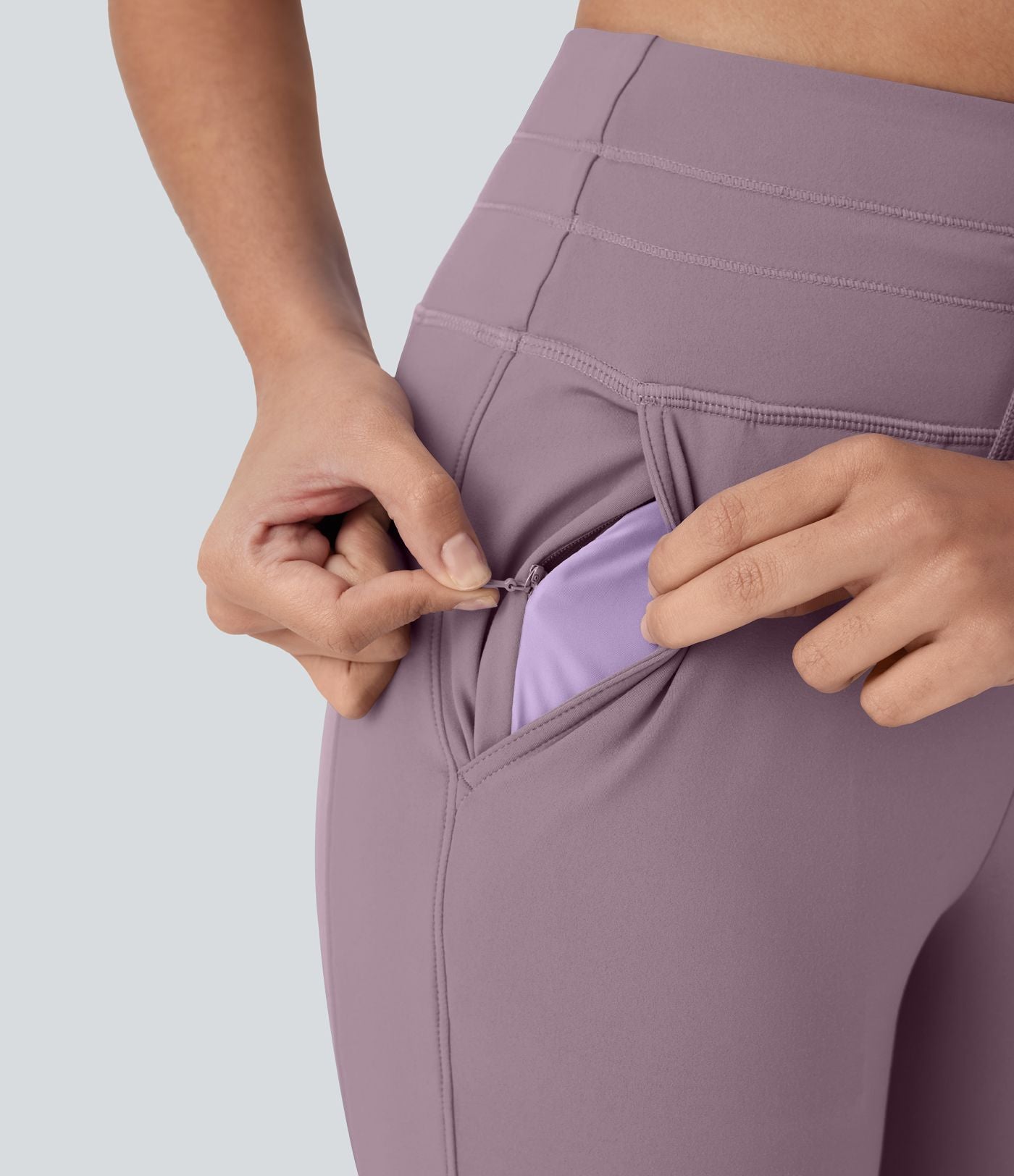 Pantalon corsaire jogging de yoga Softlyzero™ moelleux, taille haute à cordon avec poches latérales