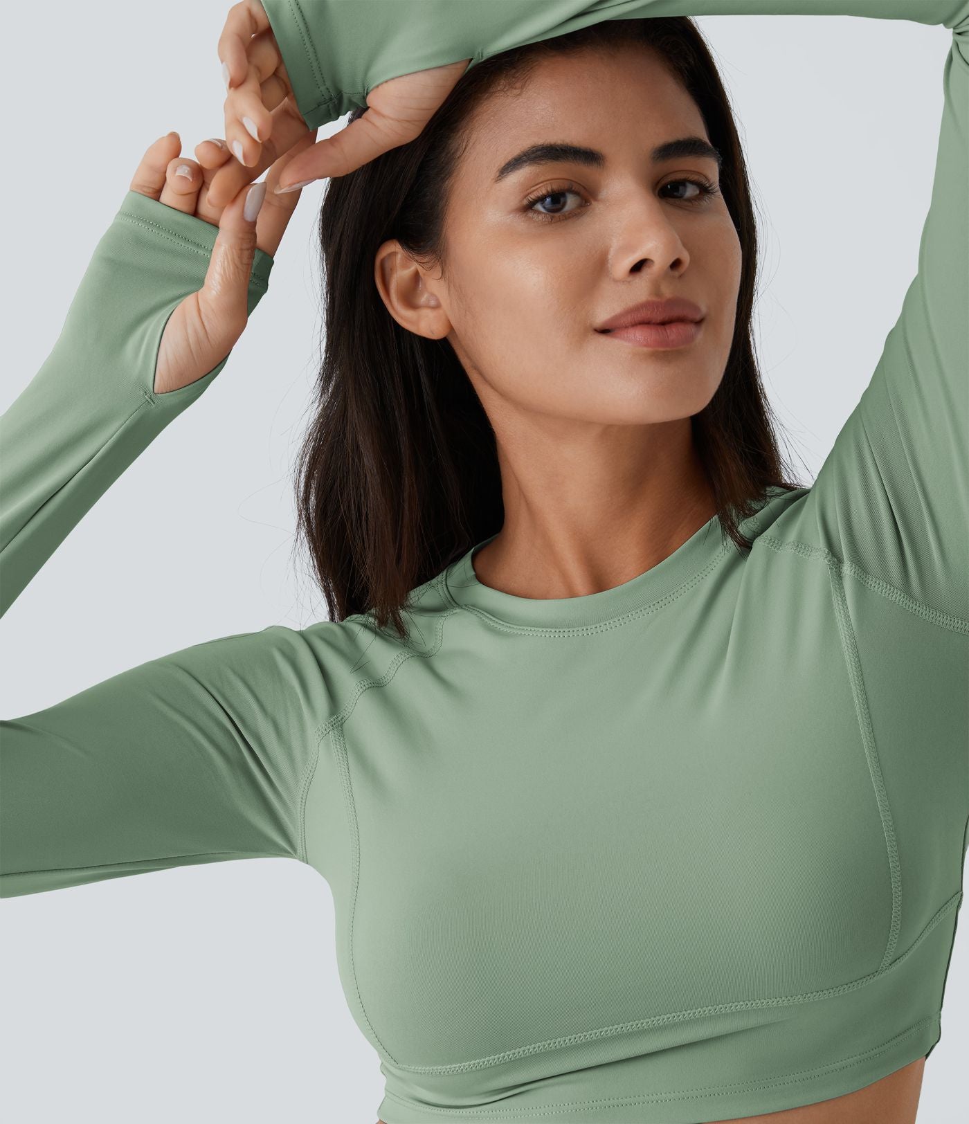 Top Sport Yoga Uni à Trou pour le Pouce Coupe Courte