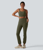 Halara Ultrasculpt™ Jogging yoga bouffant taille haute ventre plat avec poches