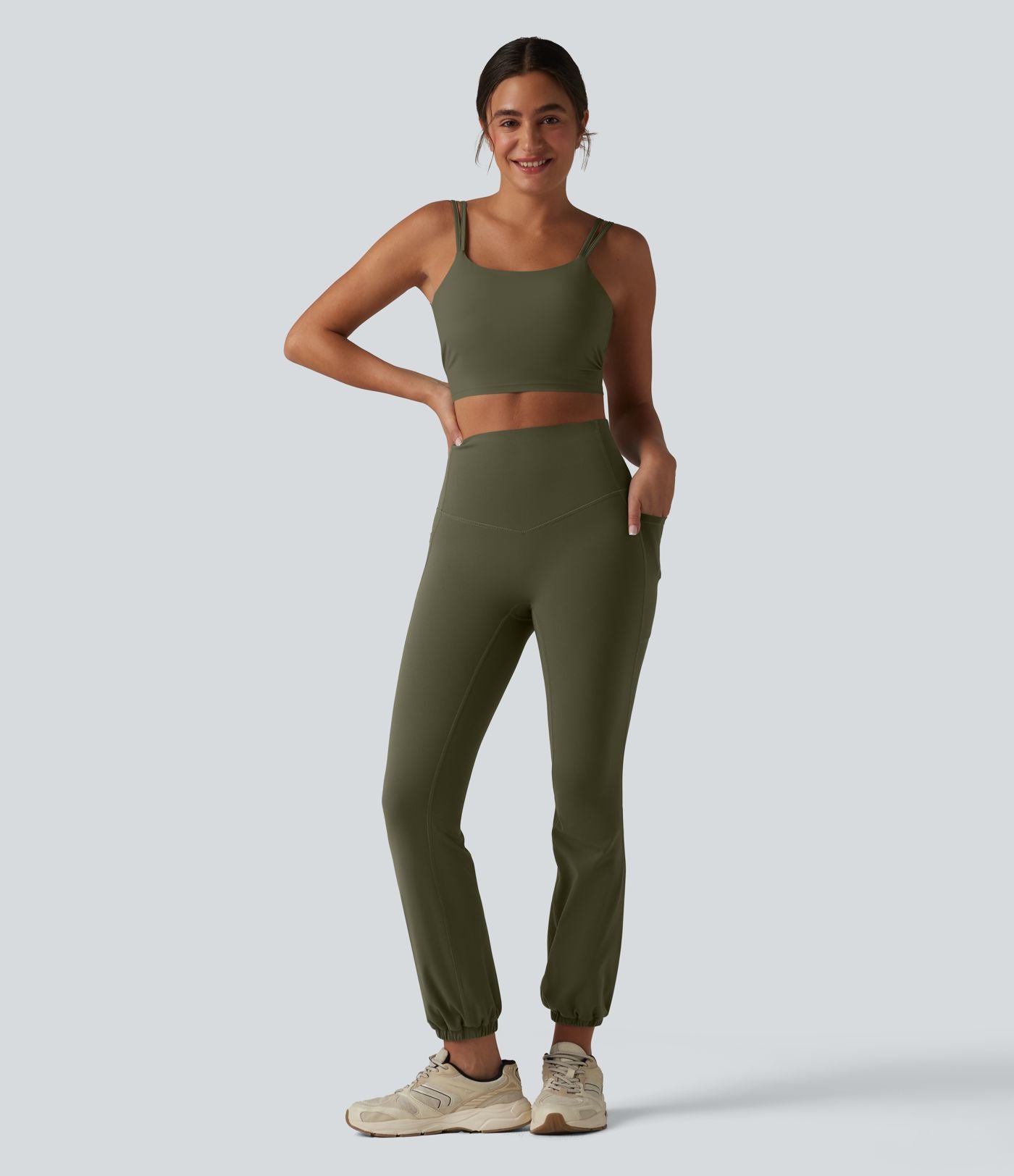 Halara Ultrasculpt™ Jogging yoga bouffant taille haute ventre plat avec poches