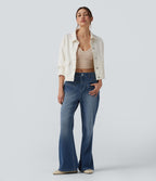 Jean évasé Halara Flex™ casual taille mi-haute avec poches