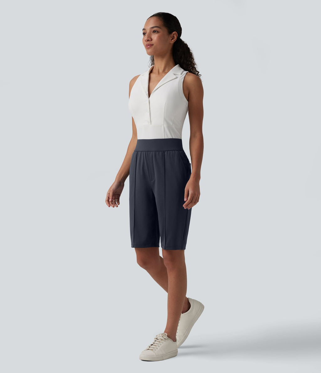 Short de golf séchage rapide taille haute avec poches 25 cm - Golf Tee - UPF40+