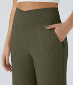 Pantalon yoga large croisé avec ourlet et poches DayStretch - Smile