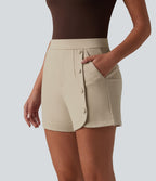 Short tailleur taille haute 7,5 cm avec poches