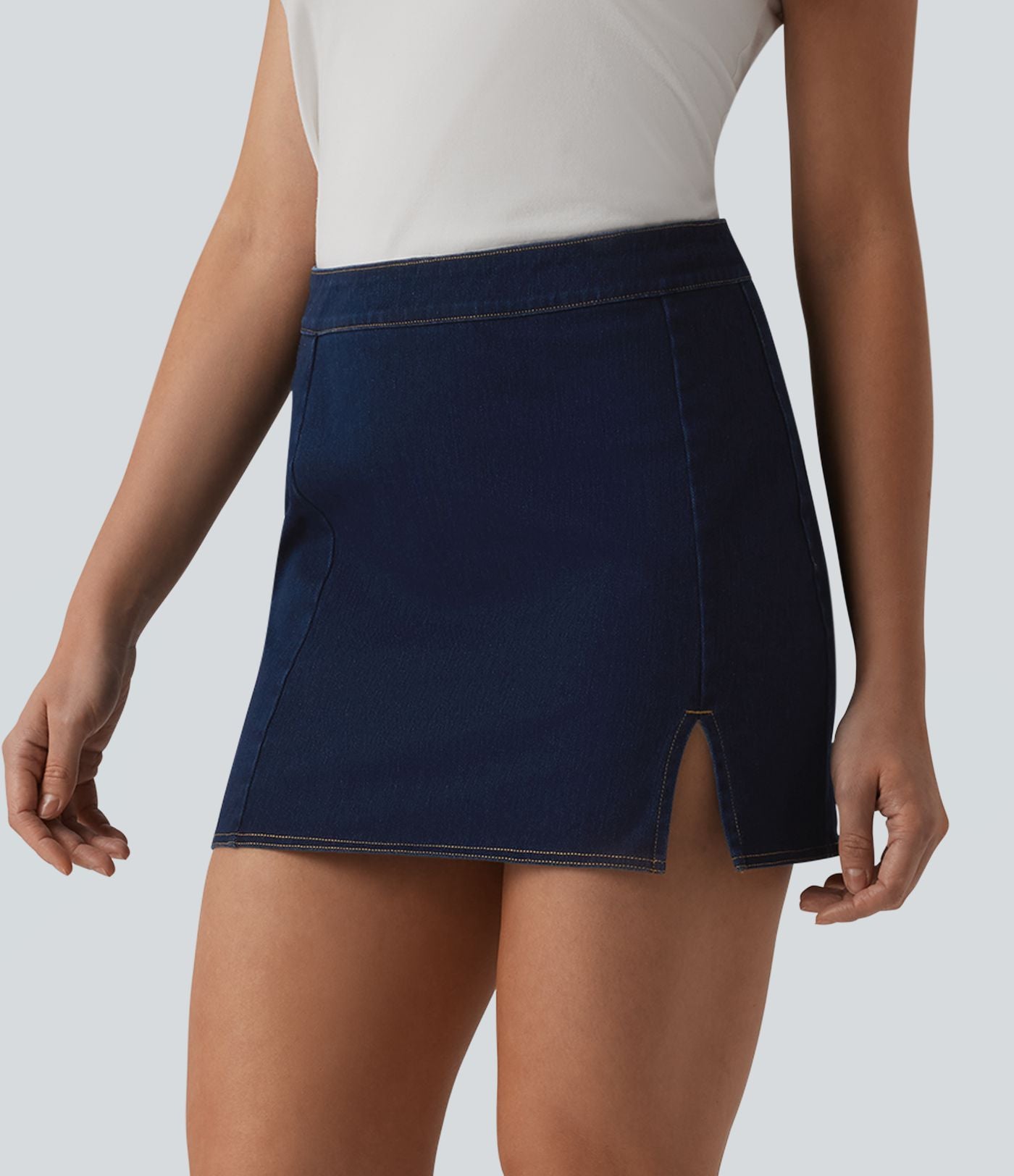 Halara Flex™ Jupe mini moulante casual en jean taille mi-haute