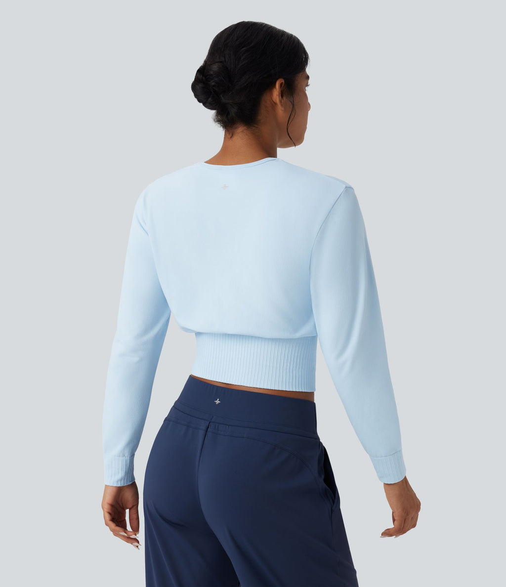 Haut de sport col rond à manches longues sans couture OneForm Seamless Flow