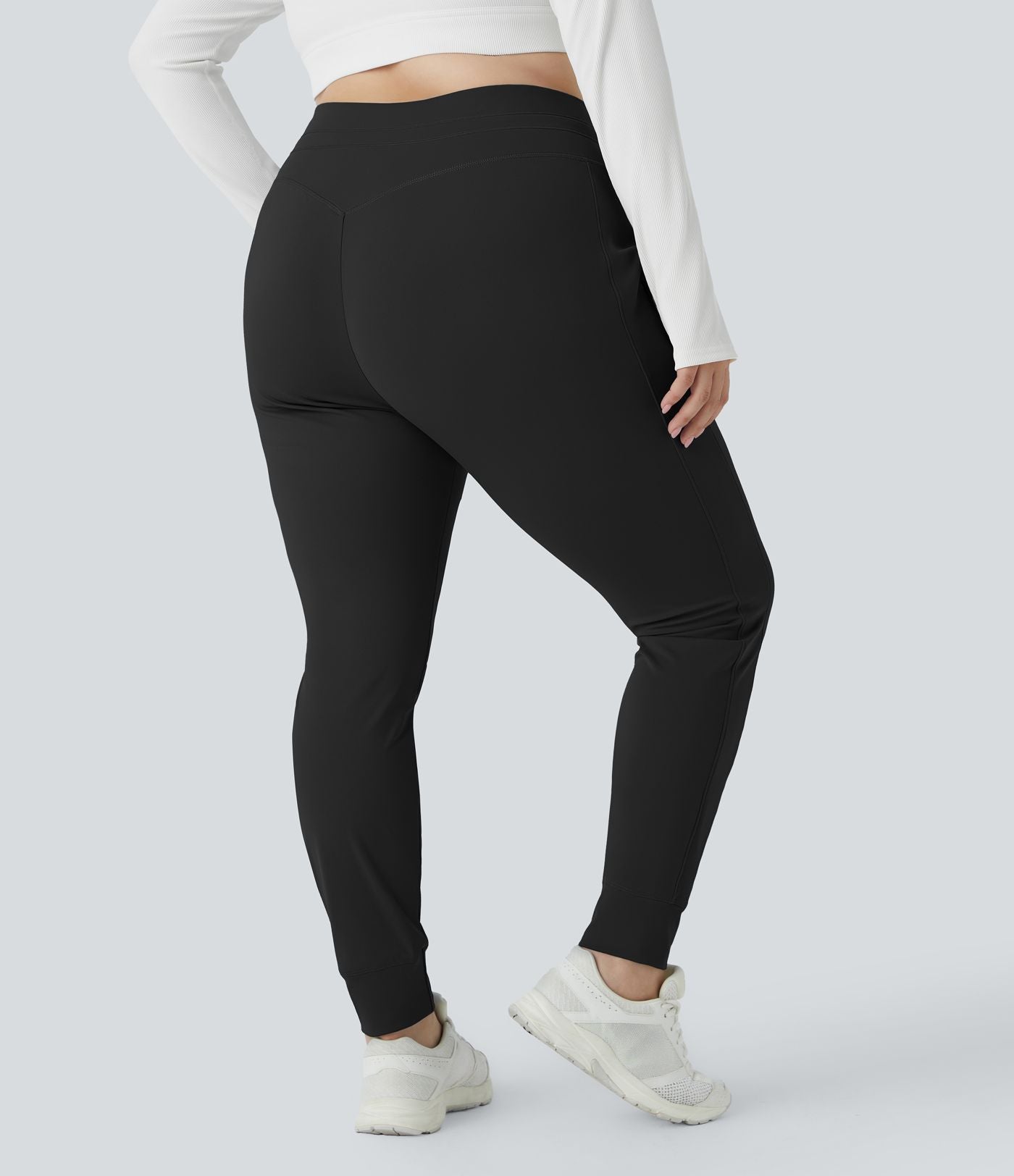 Jogging grande taille SoftlyZero™ Airy taille haute avec cordon de serrage poches latérales longueur complète effet frais InstantCool, protection solaire UPF50+