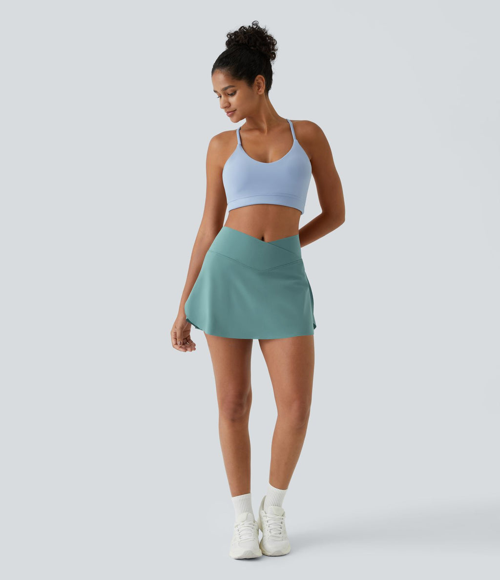 Jupe de tennis mini 2-en-1 quotidienne SoftlyZero™ Airy avec croisement, poche latérale et effet frais InstantCool, Lucid, protection solaire UPF50+