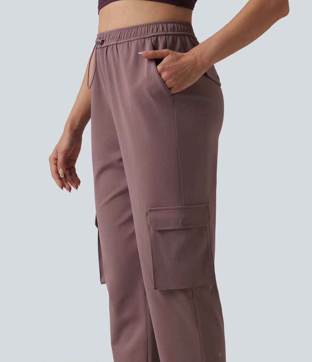 Pantalon cargo fuselé de sport DayStretch taille haute avec cordon de serrage réglable et poches