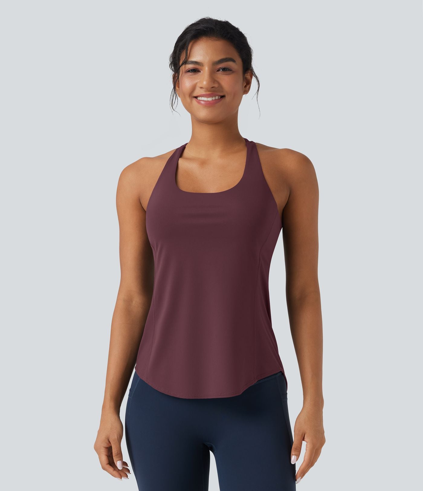 Débardeur running Halara UltraSculpt™ col rond dos croisé bonnets E-G
