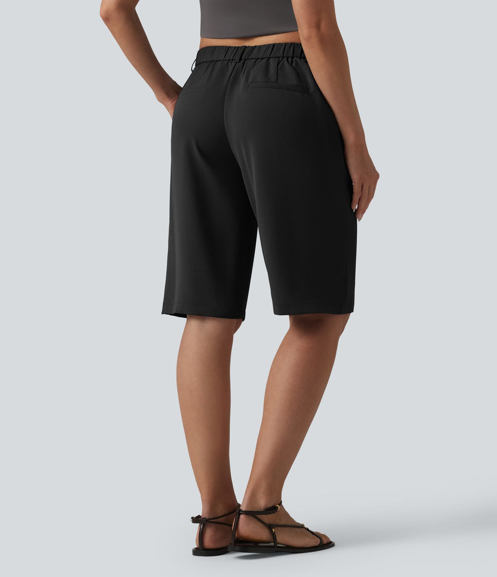 Halara Flex™ Pantalon tailleur droit corsaire taille mi-haute avec poches