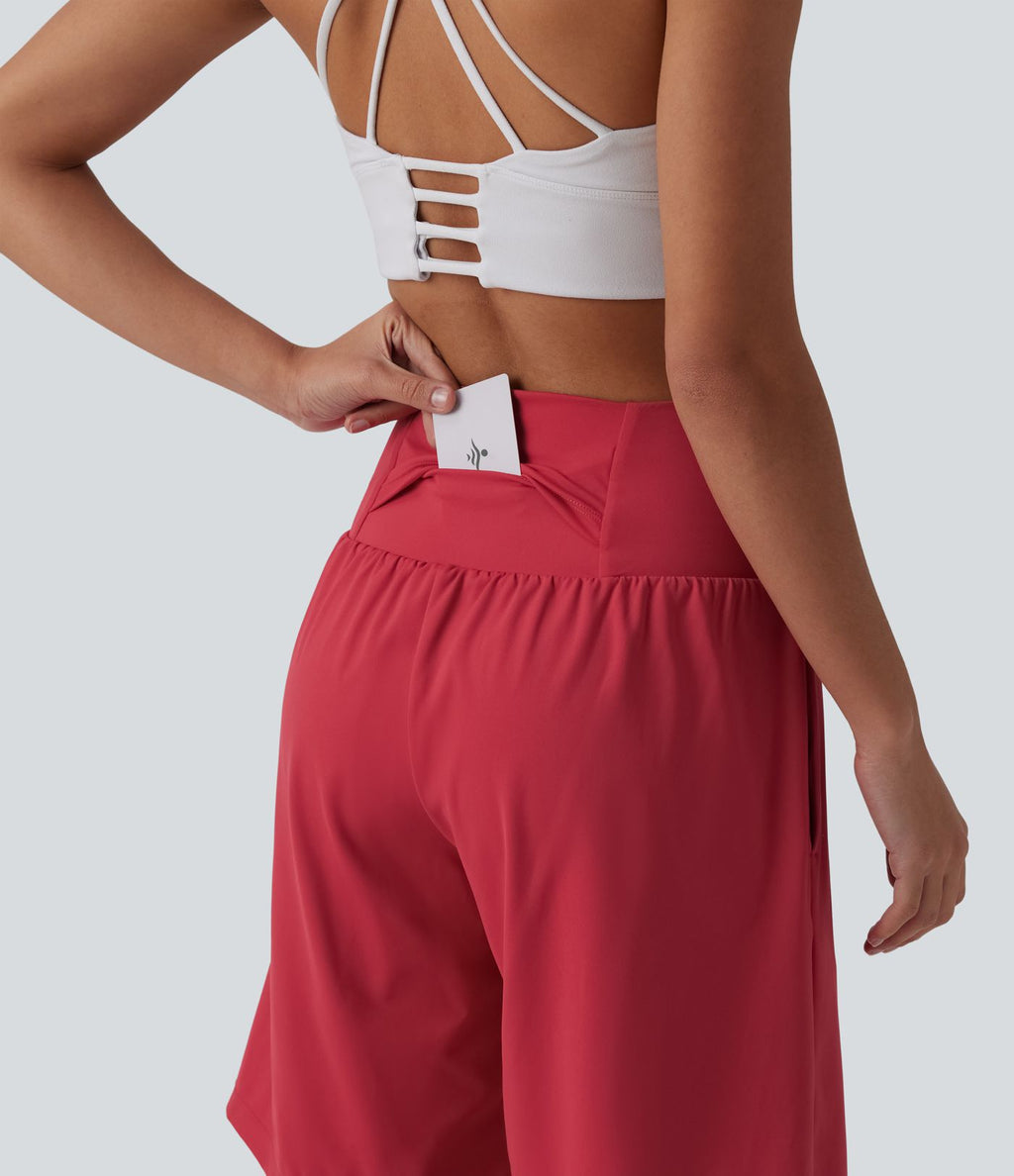 Short de yoga 2-en-1 SoftlyZero™ Airy taille très haute effet frais InstantCool 22,8 cm avec poches