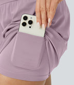 Short yoga 2-en-1 SoftlyZero™ Airy effet frais InstantCool taille très haute 12,5 cm avec poches, longueur allongée