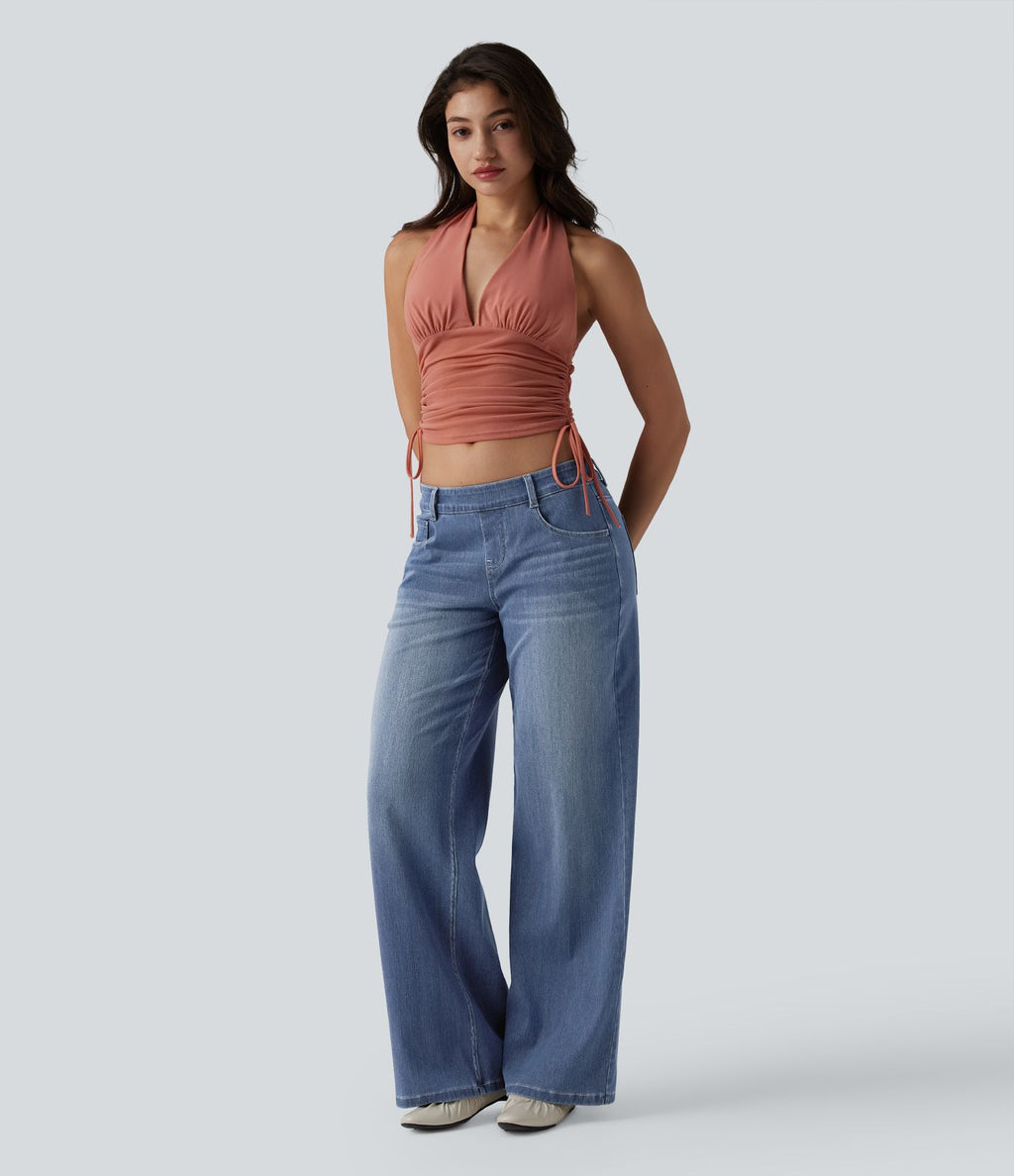 Jean large décontracté Halara Flex™ taille basse avec poches