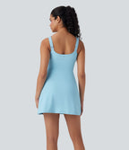 Robe de sport yoga 2-en-1 SoftlyZero™ Plush push-up coques moulées fermeture éclair avec poches édition Easy Peasy E-G