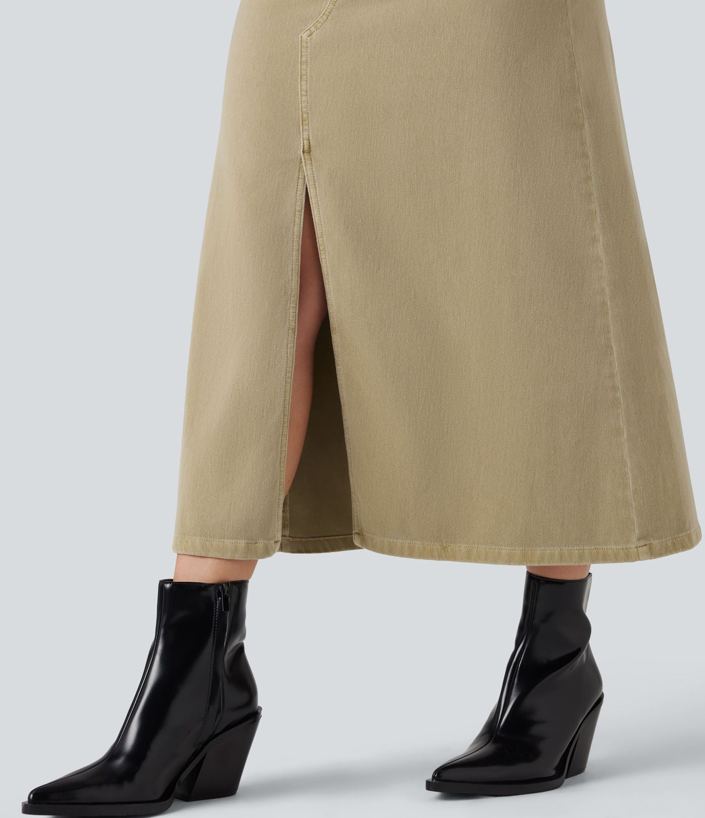 Jupe en jean colorée Halara Flex™ fendue mi-longue taille mi-haute avec poches