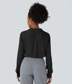 Chemise de travail à col, boutons, manches longues et plis