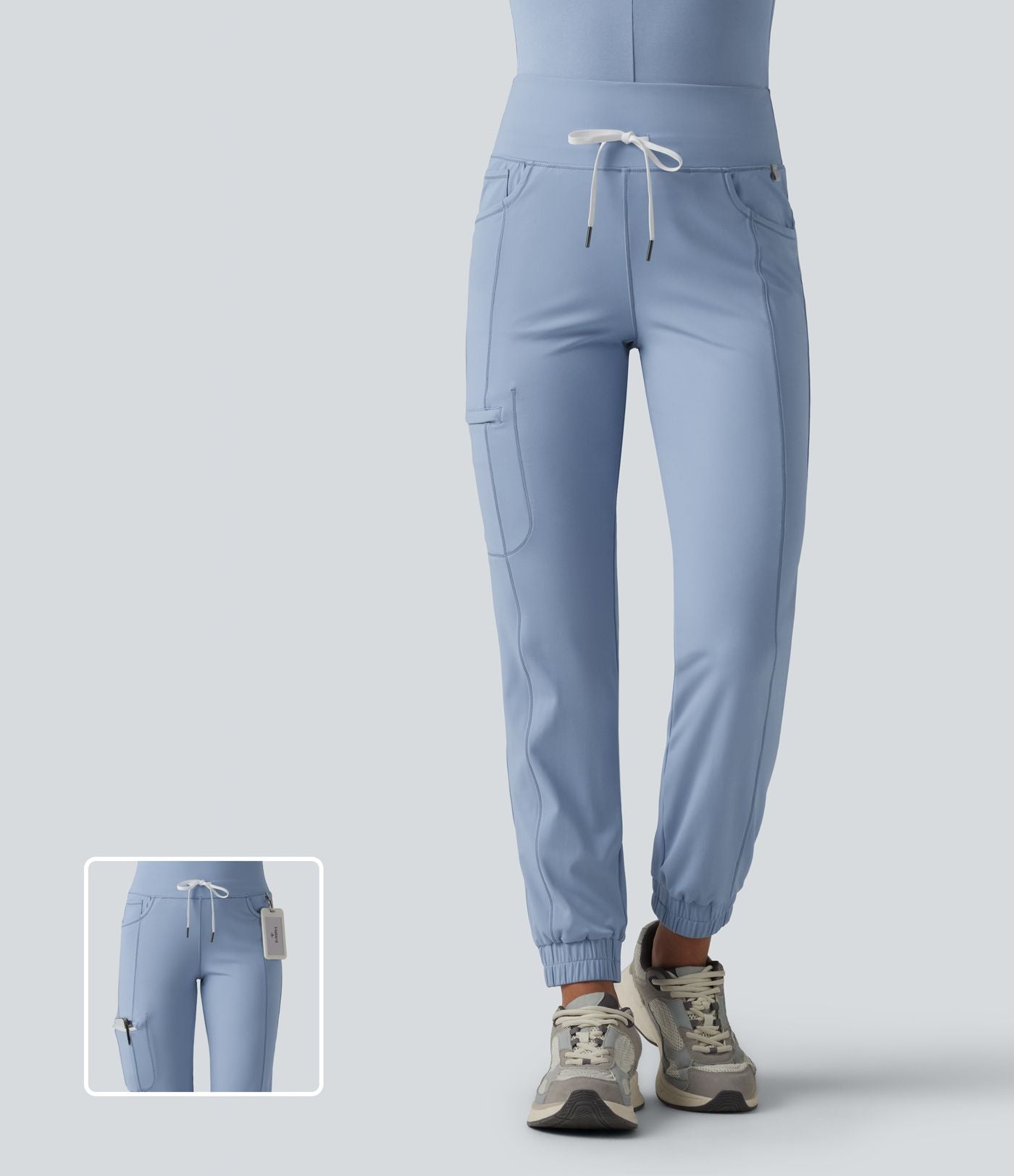 Jogging cargo décontracté SoftlyZero™ Airy à taille mi-haute, cordon de serrage, à effet frais InstantCool, avec poches