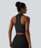 Débardeur de yoga SoftlyZero™ Airy court col V, brassière intégrée, dos nageur, ourlet croisé, à effet frais InstantCool