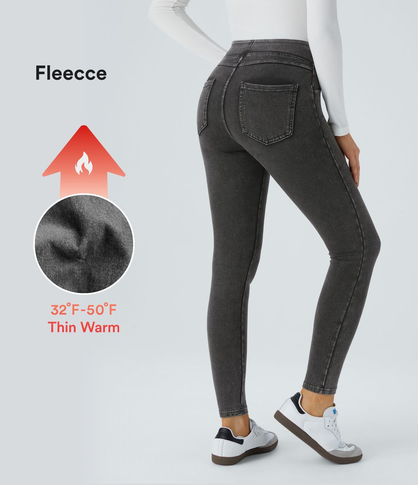 Legging en denim taille haute Halara Flex™ Denim Heat avec poches
