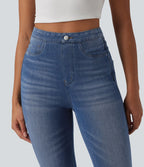 Legging 7/8 casual denim Halara Flex™ gainant taille haute avec poches