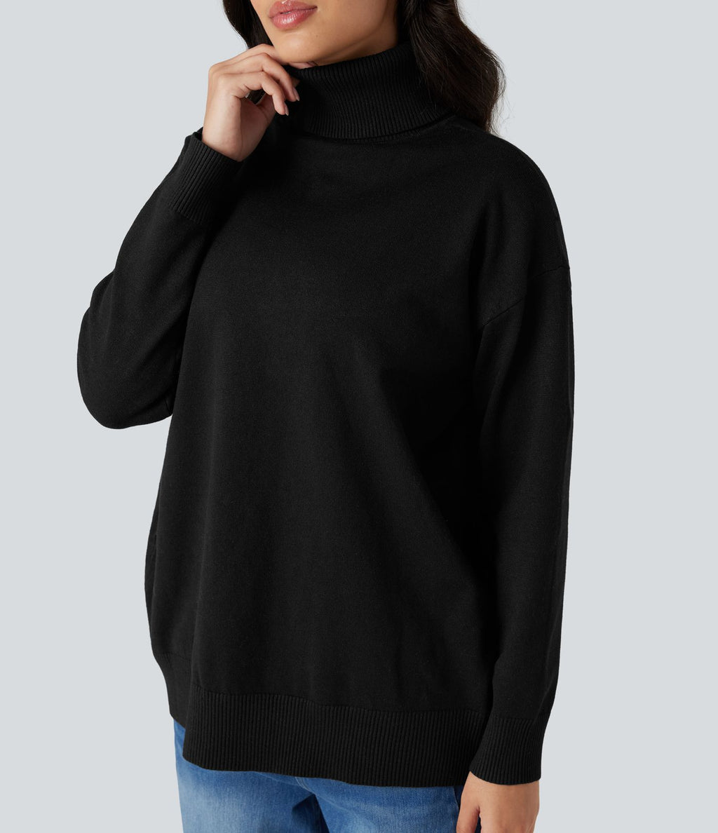 Pull tailleur col montant manches longues - Réversible devant et dos