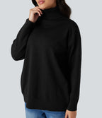Pull tailleur col montant manches longues - Réversible devant et dos