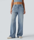 Jean décontracté Halara Flex™ jambe large taille basse avec poches